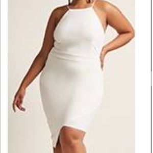 White halter top midi dress